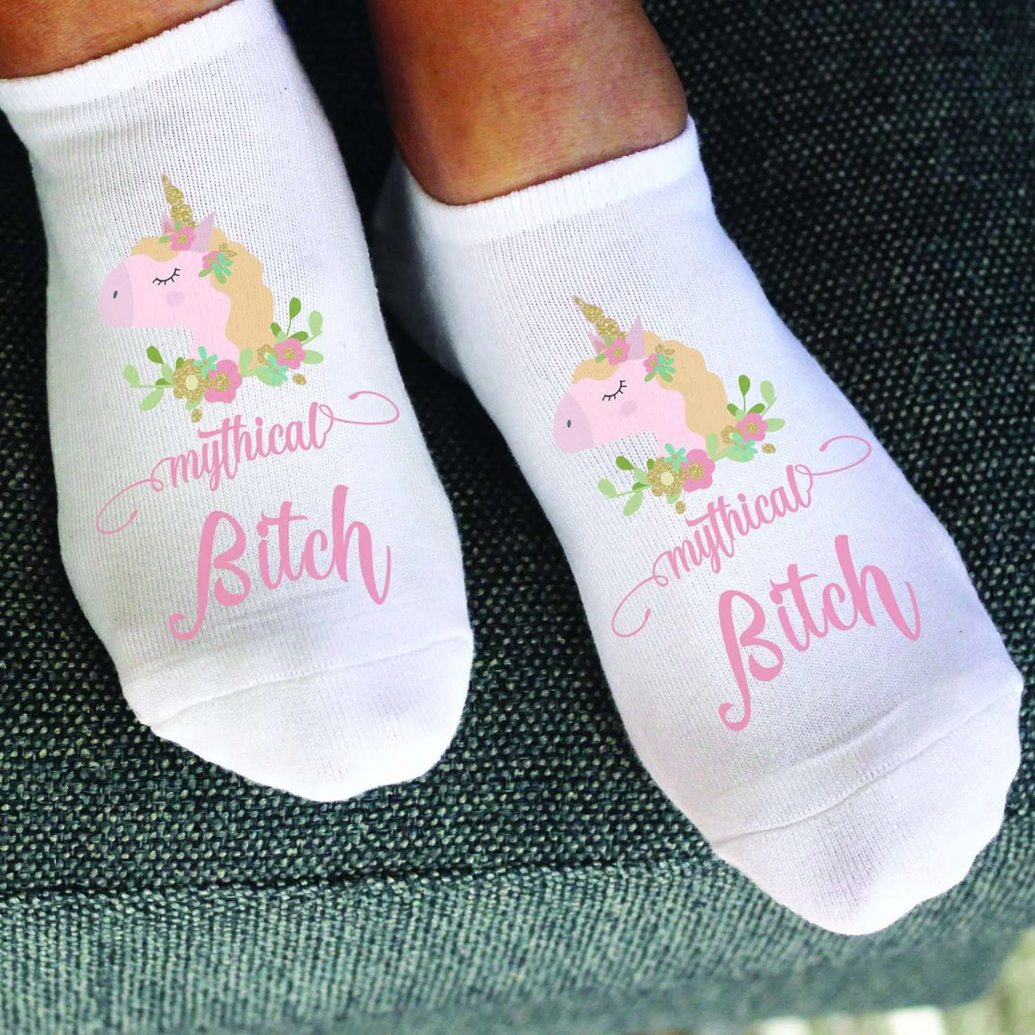 Mythical Bitch - Funny Saying on No Show Socks