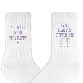 2 Year Wedding Anniversary Gift for Wife - Cotton Socks