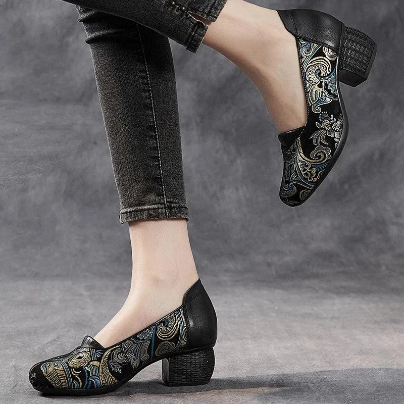 Ethnic Style High Heels Pumps: ICS5777 Women's Casual Shoes