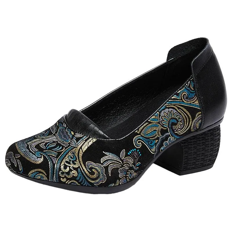 Ethnic Style High Heels Pumps: ICS5777 Women's Casual Shoes