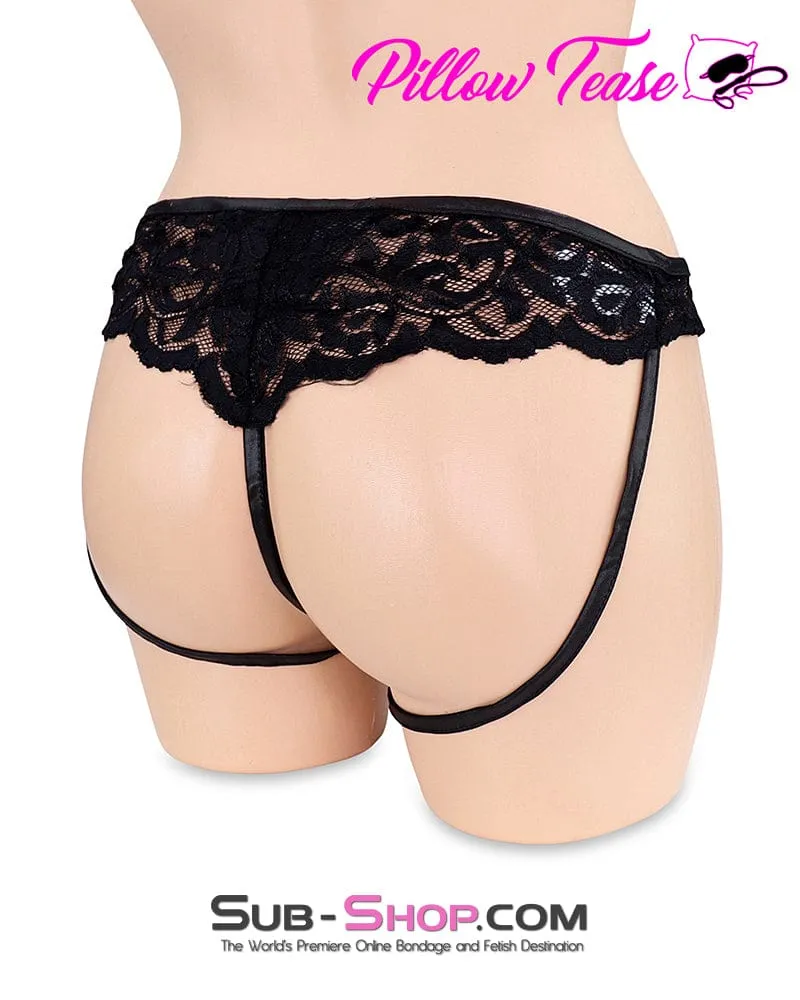 6877DL      Sissy Bimbo Black Lace Forced Feminization Fantasy Mistress Sessions Pouch Man Panties