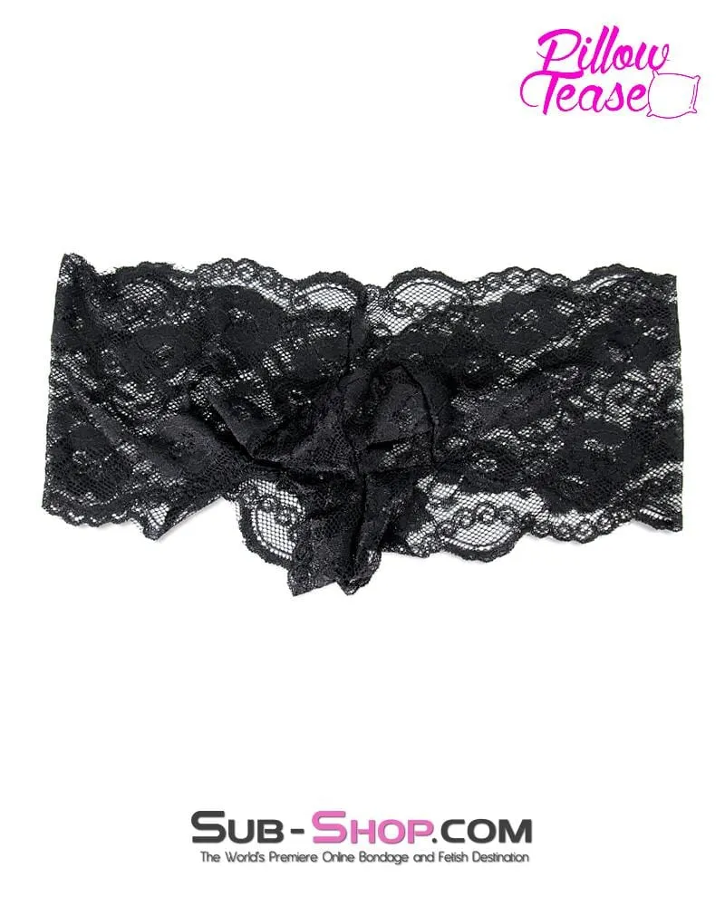 8754AE      Feminization Sissy Bimbo Vixen Bitch Black Lace Sissy Male Panties