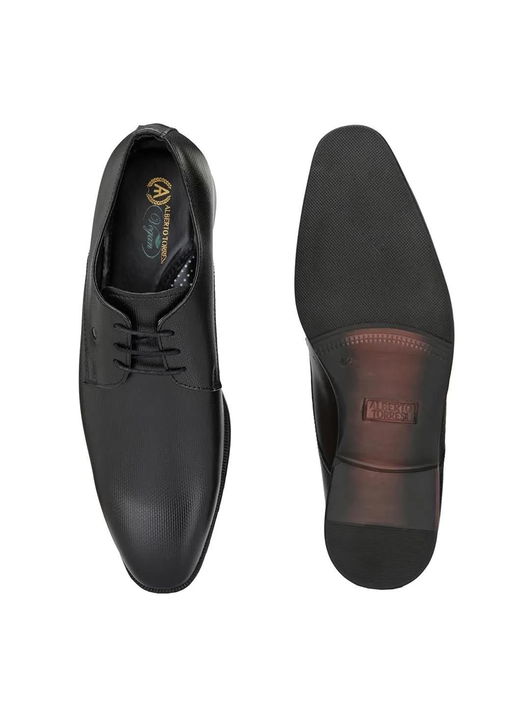 Alberto Torresi Synthetic Black Laceup Formal Shoes for Men