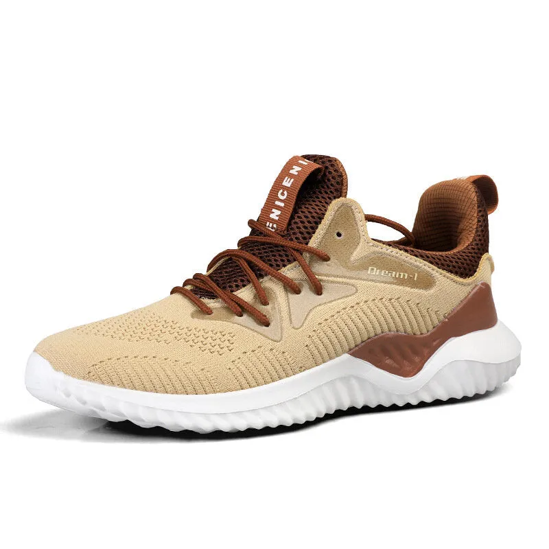 Men's Lightweight Sports Shoes Breathable Mesh Running Shoes Flying Woven Casual Sneakers