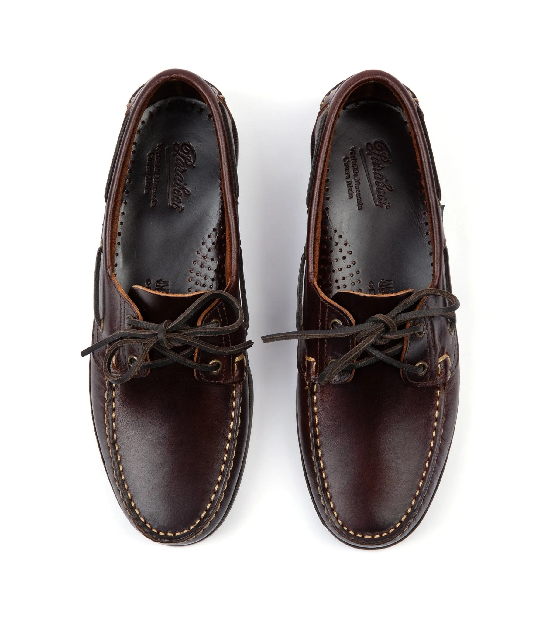 Paraboot Barth Leather Boat Shoe: Burgundy