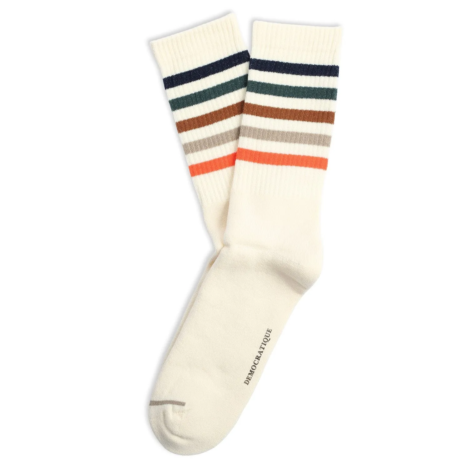 Athletique Classique Super Stripes Socks Off White / Navy / Forrest Green / Hot Nutshell / Khaki / Pumpkin