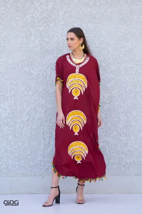 Burgundy cotton kaftan dress, maternity dress, African women clothing, Boho, caftans for women, caftans, kaftans, house kaftan