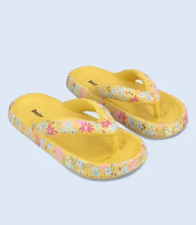 BW9272-YELLOW-Women Flip flop