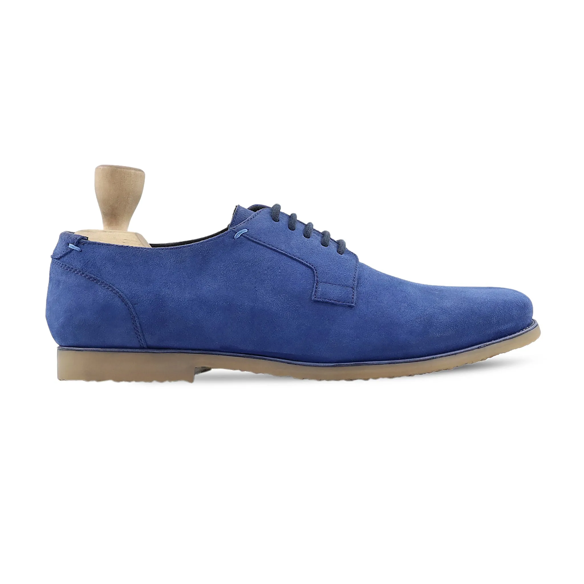 Candido - Men's Blue Kid Suede Derby Shoe