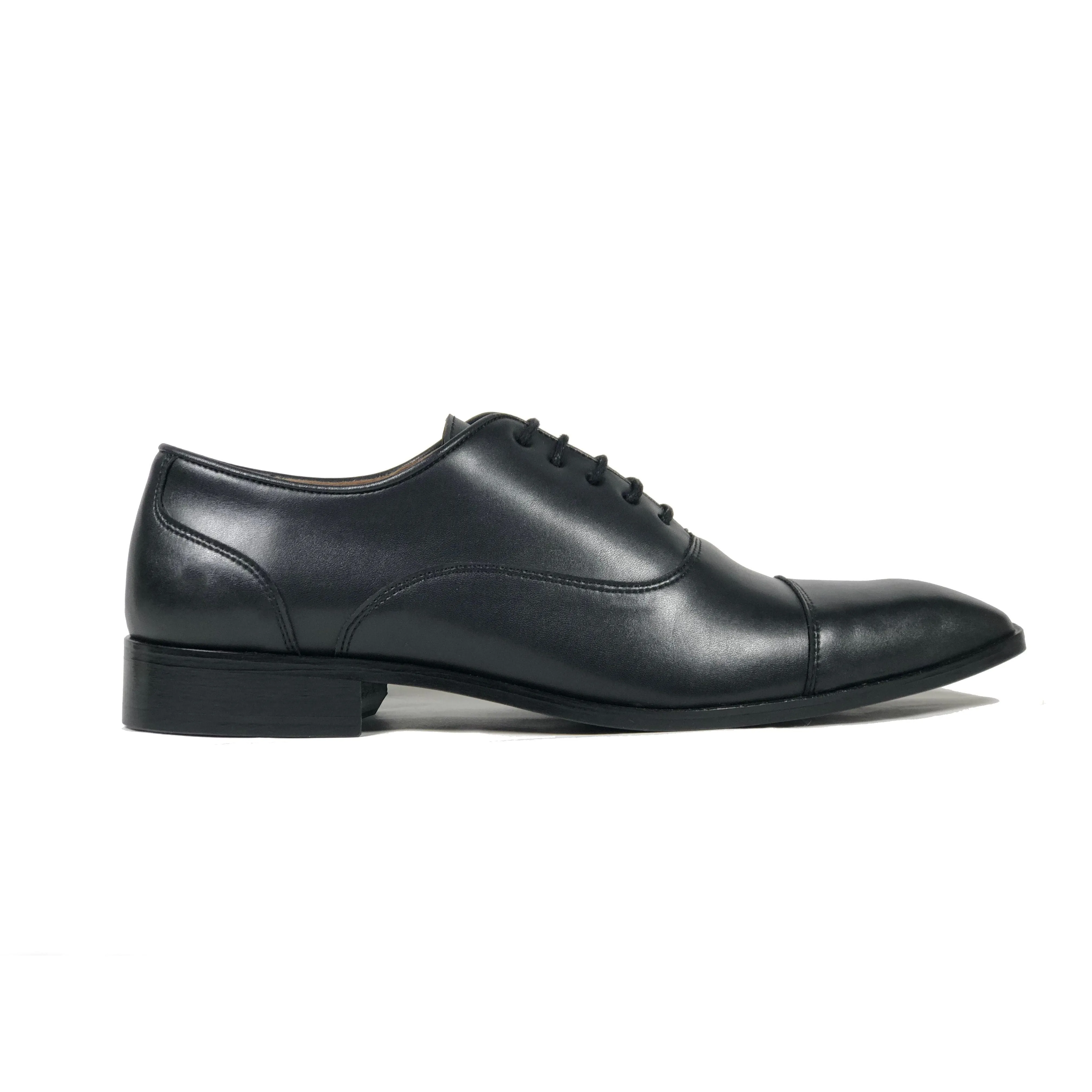 'Laurent' Cap-Toe Vegan Oxford by Zette Shoes - Black