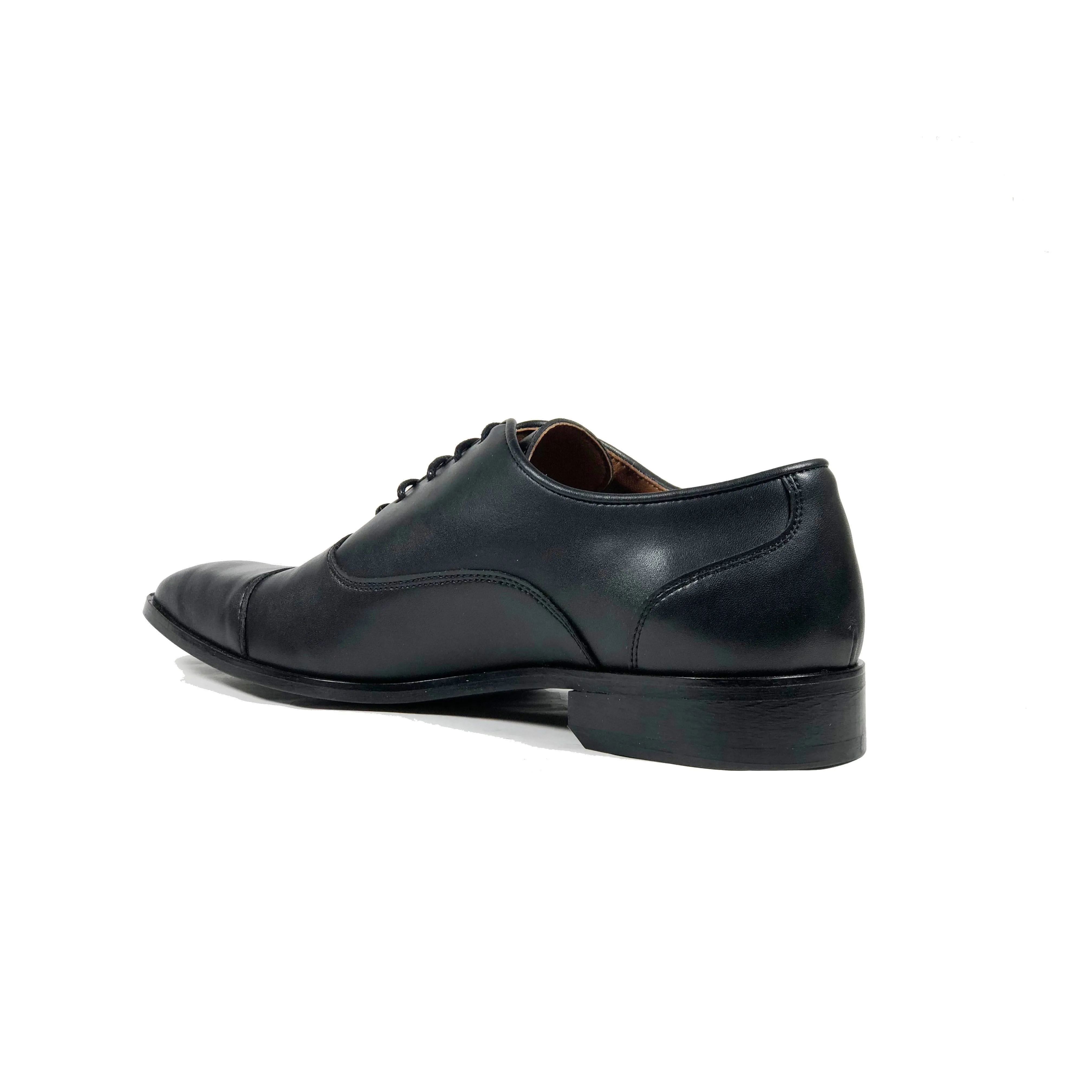 'Laurent' Cap-Toe Vegan Oxford by Zette Shoes - Black