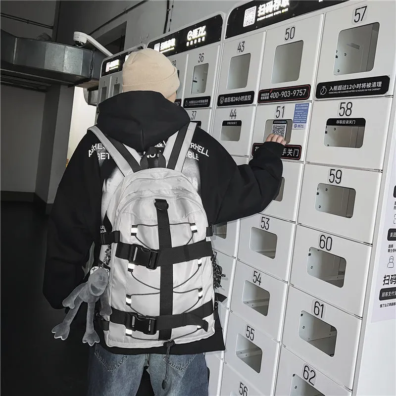 deanwangkt  New Trendy Brand Backpack Men and Women Trendy Cool Backpack Casual Junior High School College Students Schoolbag Personality Skate Bag