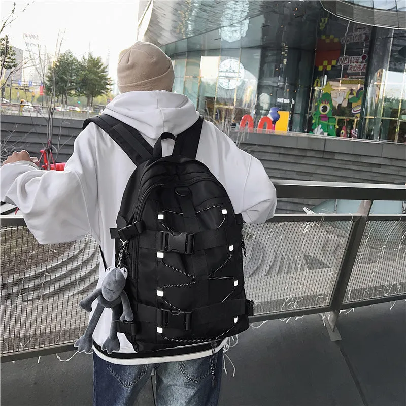 deanwangkt  New Trendy Brand Backpack Men and Women Trendy Cool Backpack Casual Junior High School College Students Schoolbag Personality Skate Bag