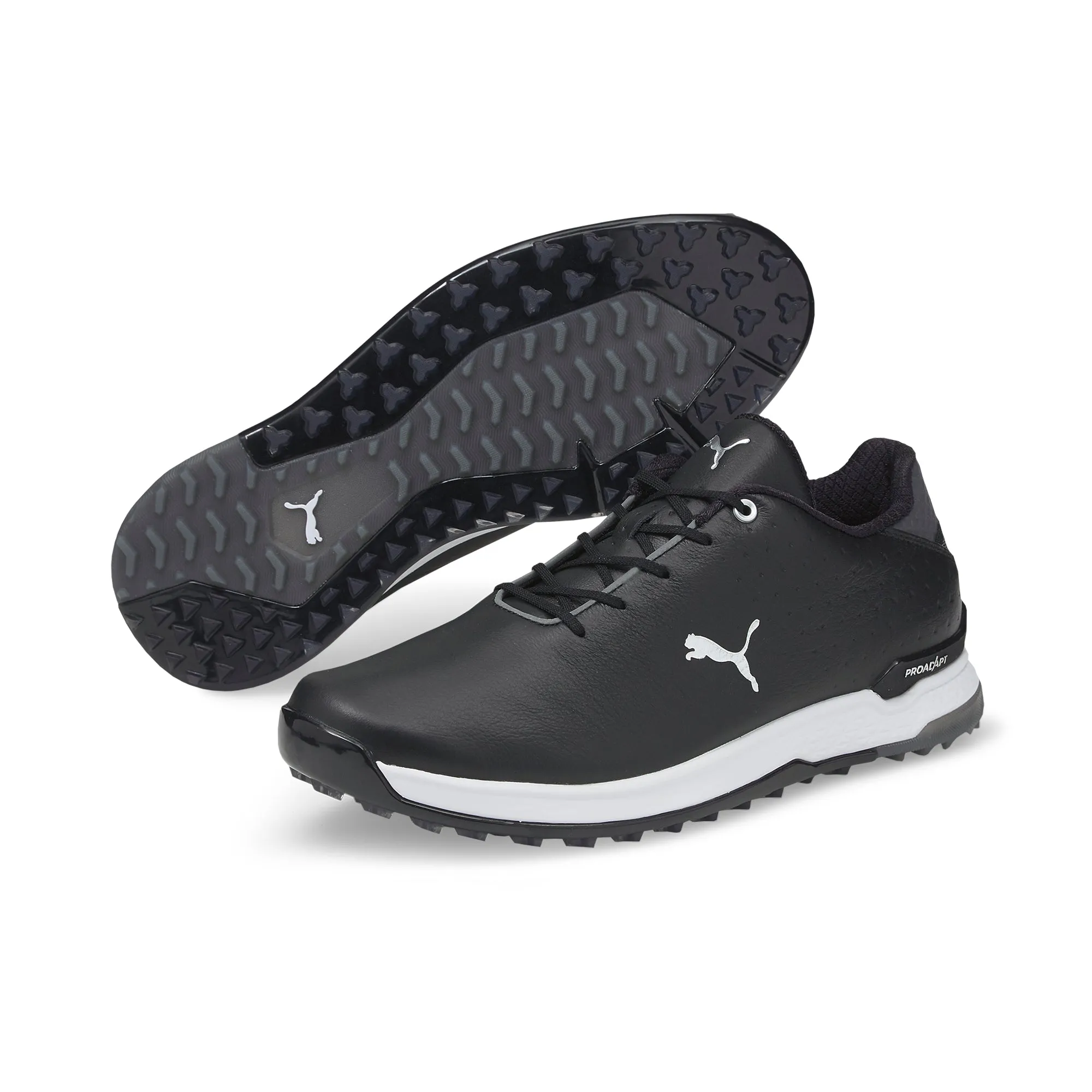 Puma Men's Proadapt Alphacat Leather Golf Shoes - Black/Silver