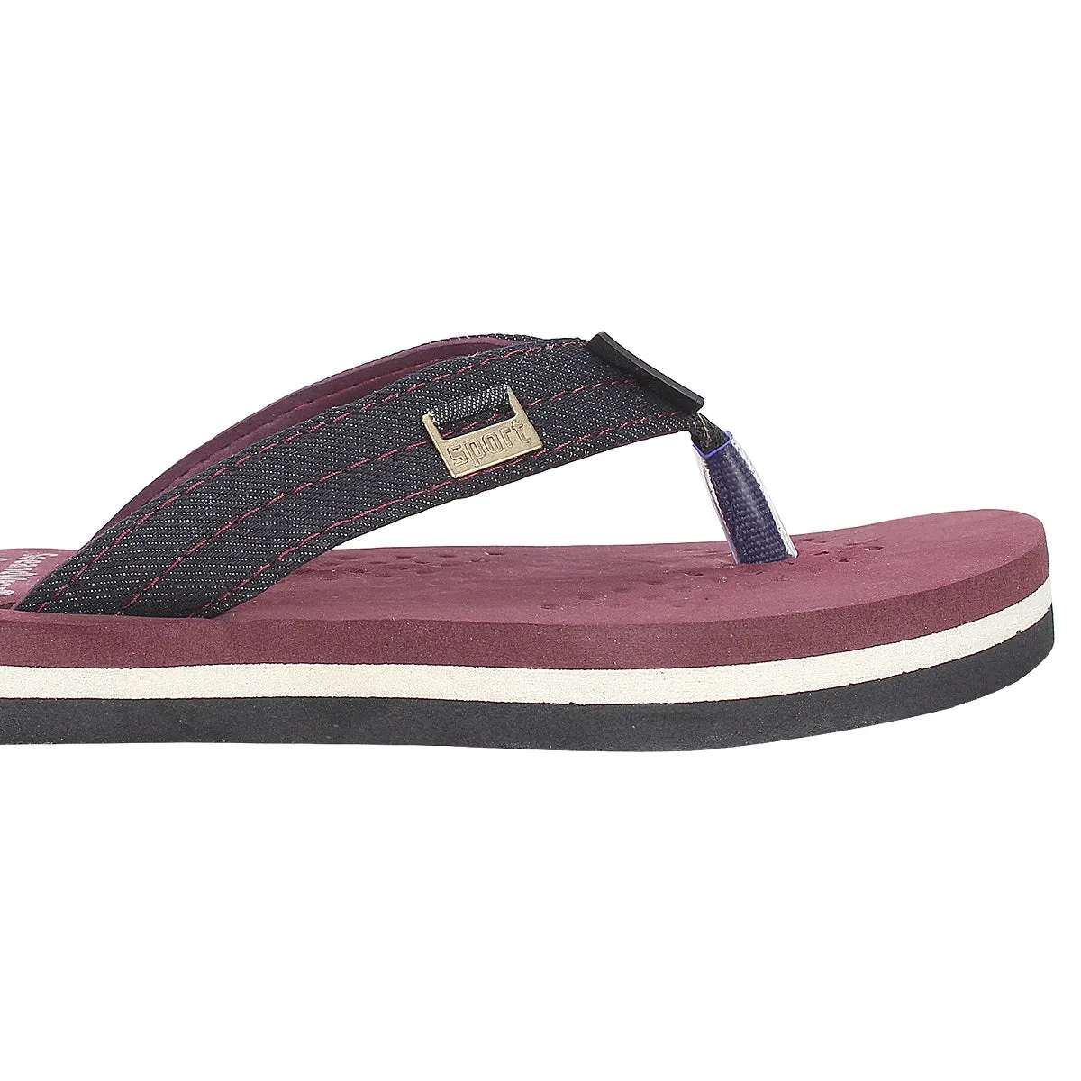 SeeandWear Burgundy Soft Flip Flops For Men