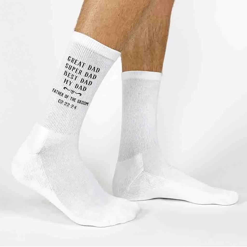 Personalized Wedding Day Socks for the Best Dad