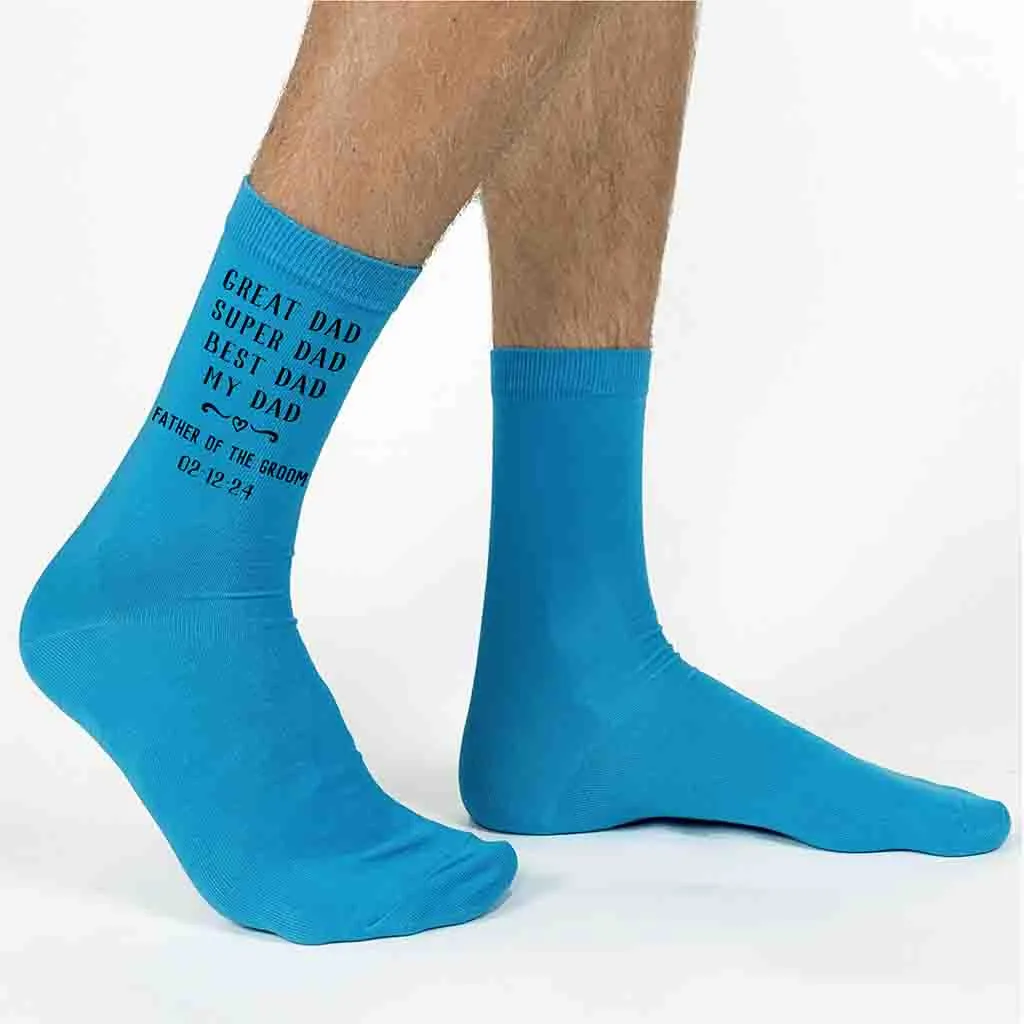 Personalized Wedding Day Socks for the Best Dad