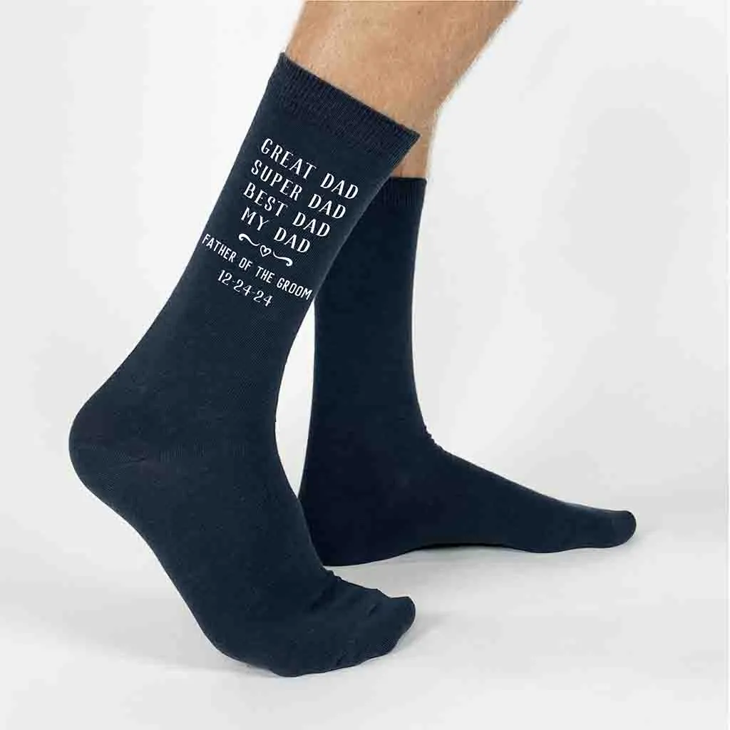 Personalized Wedding Day Socks for the Best Dad