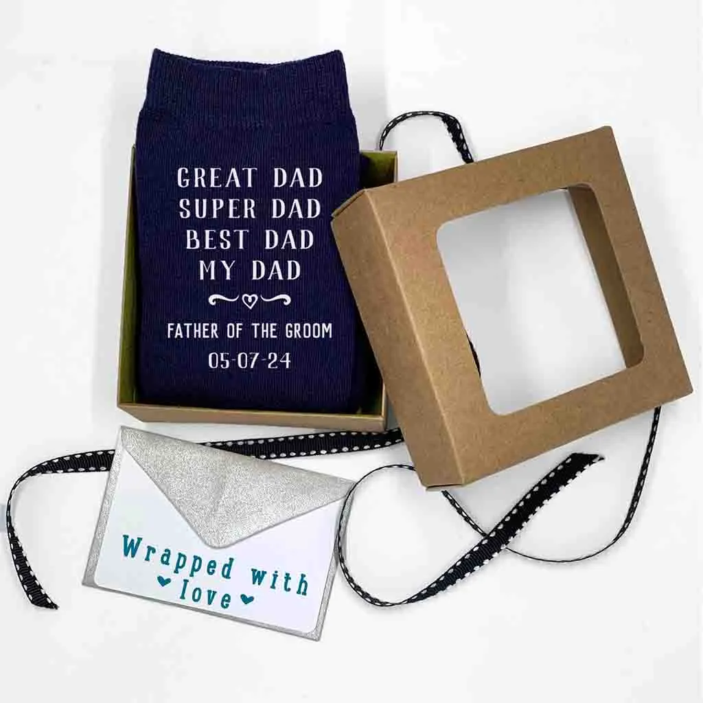 Personalized Wedding Day Socks for the Best Dad