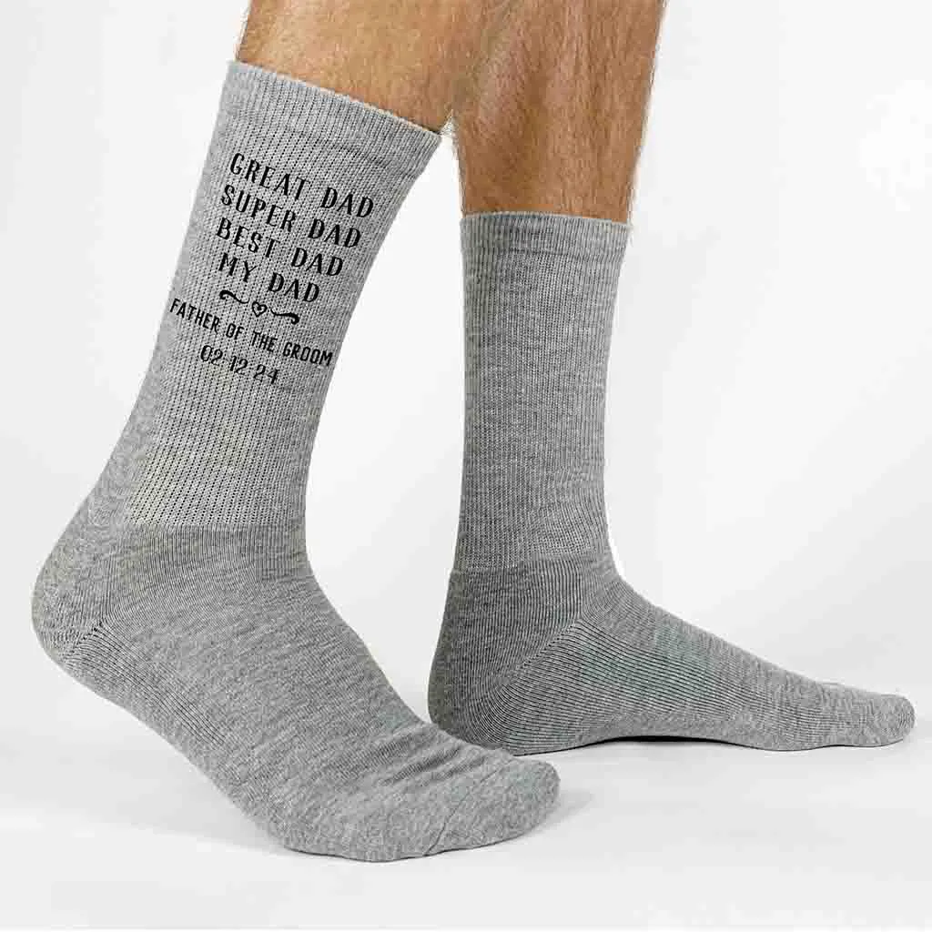 Personalized Wedding Day Socks for the Best Dad