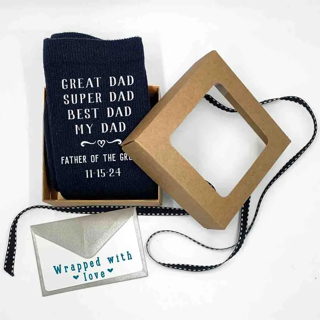 Personalized Wedding Day Socks for the Best Dad