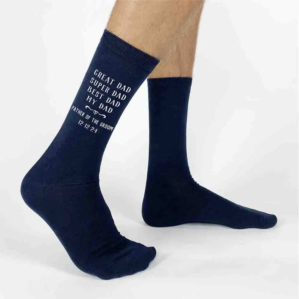 Personalized Wedding Day Socks for the Best Dad