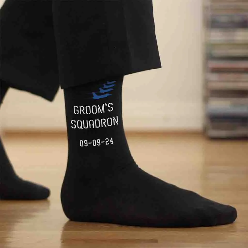 Air Force Groom’s Squadron - Personalized Wedding Socks