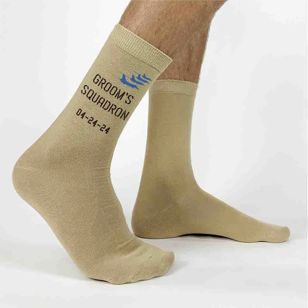 Air Force Groom’s Squadron - Personalized Wedding Socks