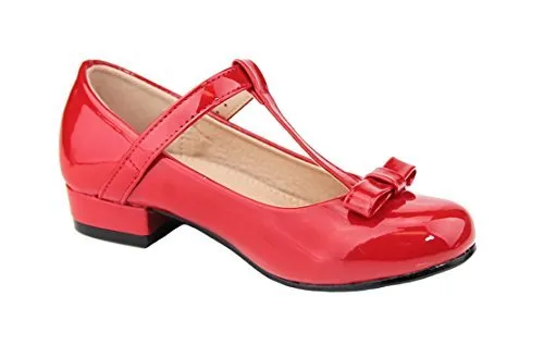 Girl's Kate-5 T-Strap Mary-Jane Low Heel Shoes