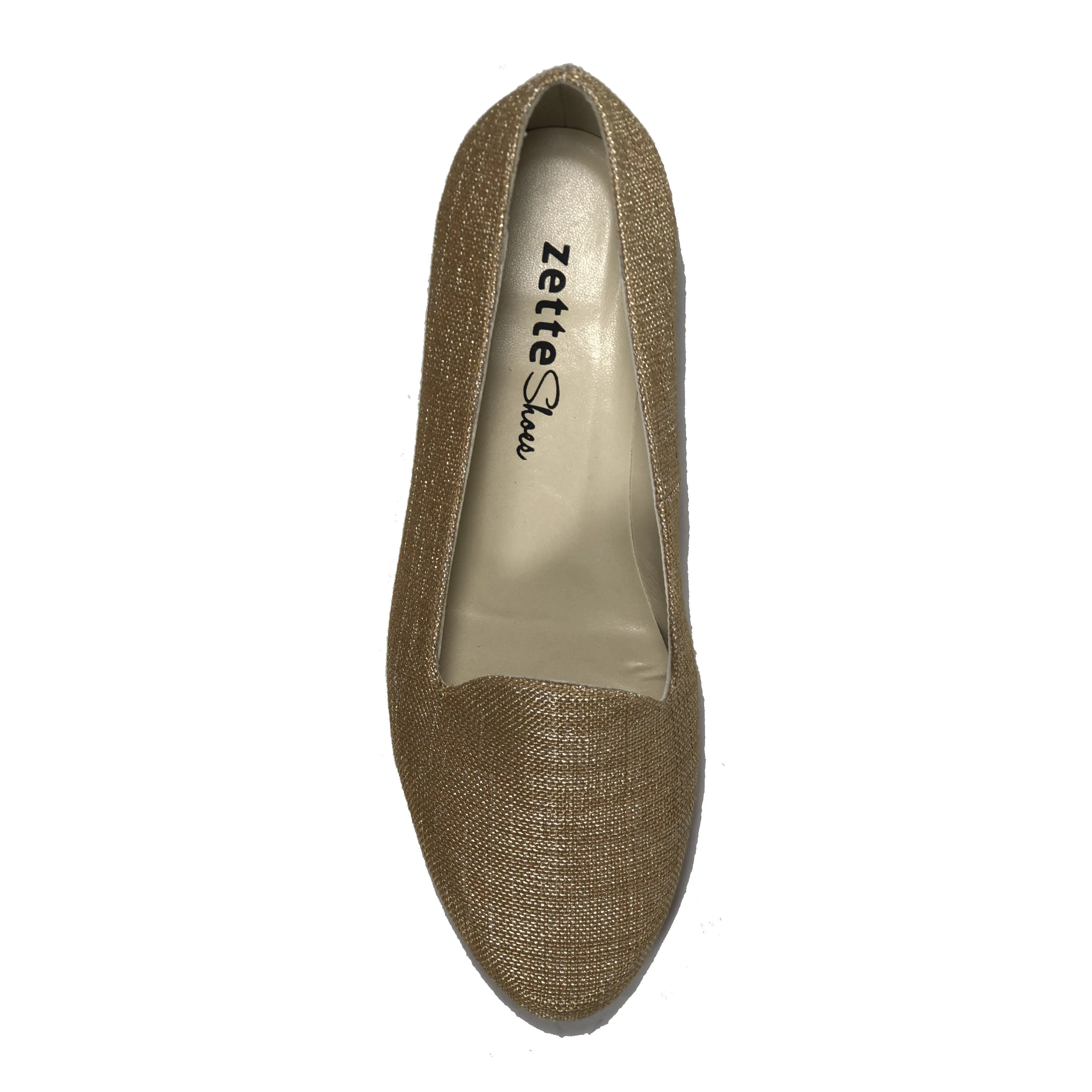 'Tracey' vegan-textile loafers by Zette Shoes - beige