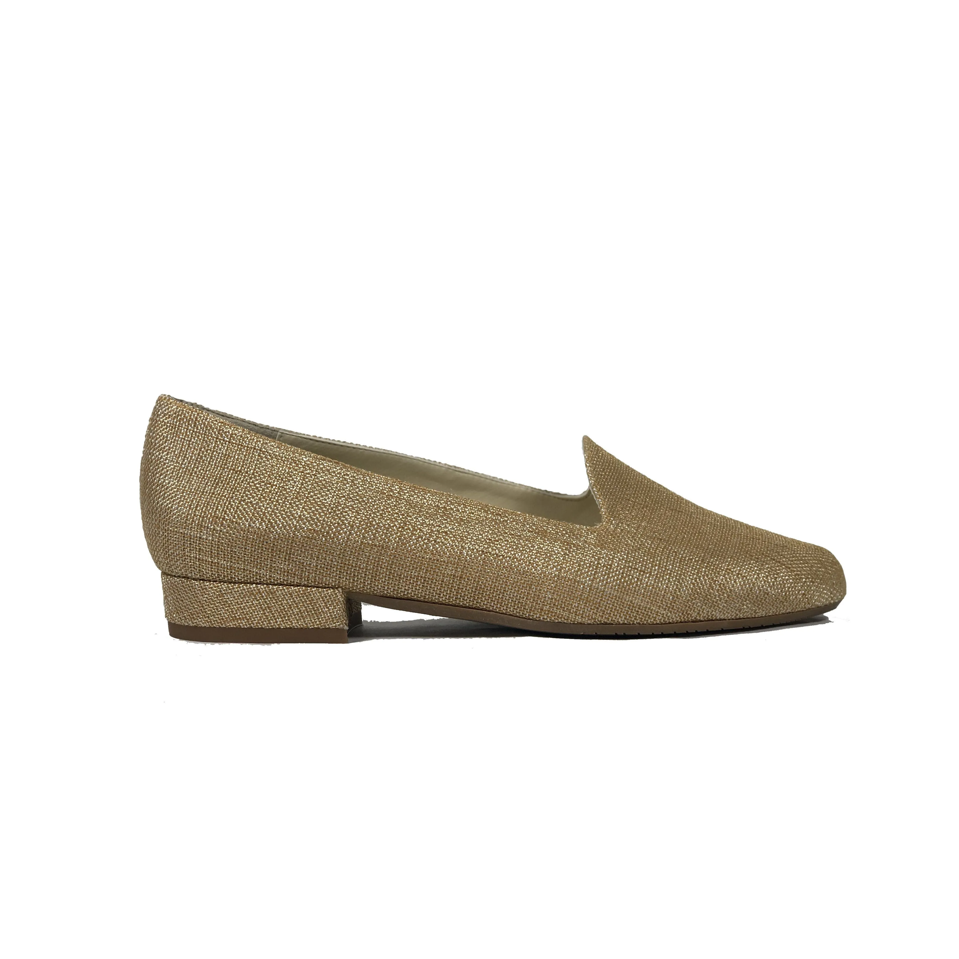 'Tracey' vegan-textile loafers by Zette Shoes - beige