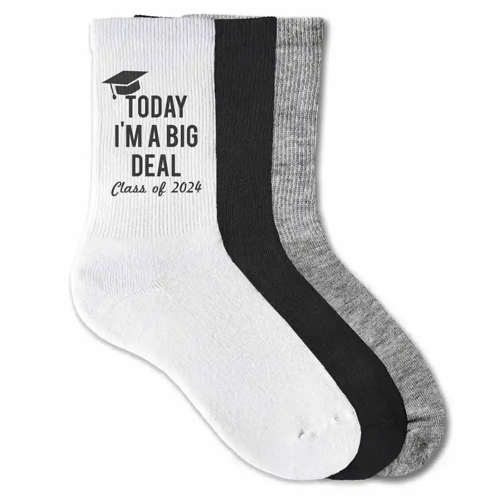 Funny 2024 Graduation Socks - Today I am a Big Deal