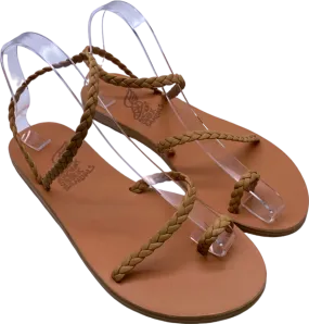 Greek Sandals Tan Braided Strap Sandals UK 5