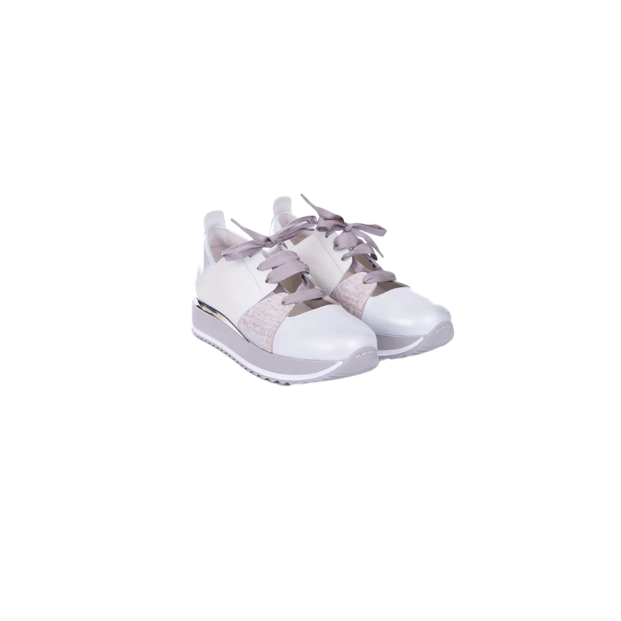 Open-Air Sneaker Metal Sport Cervo Chalk White