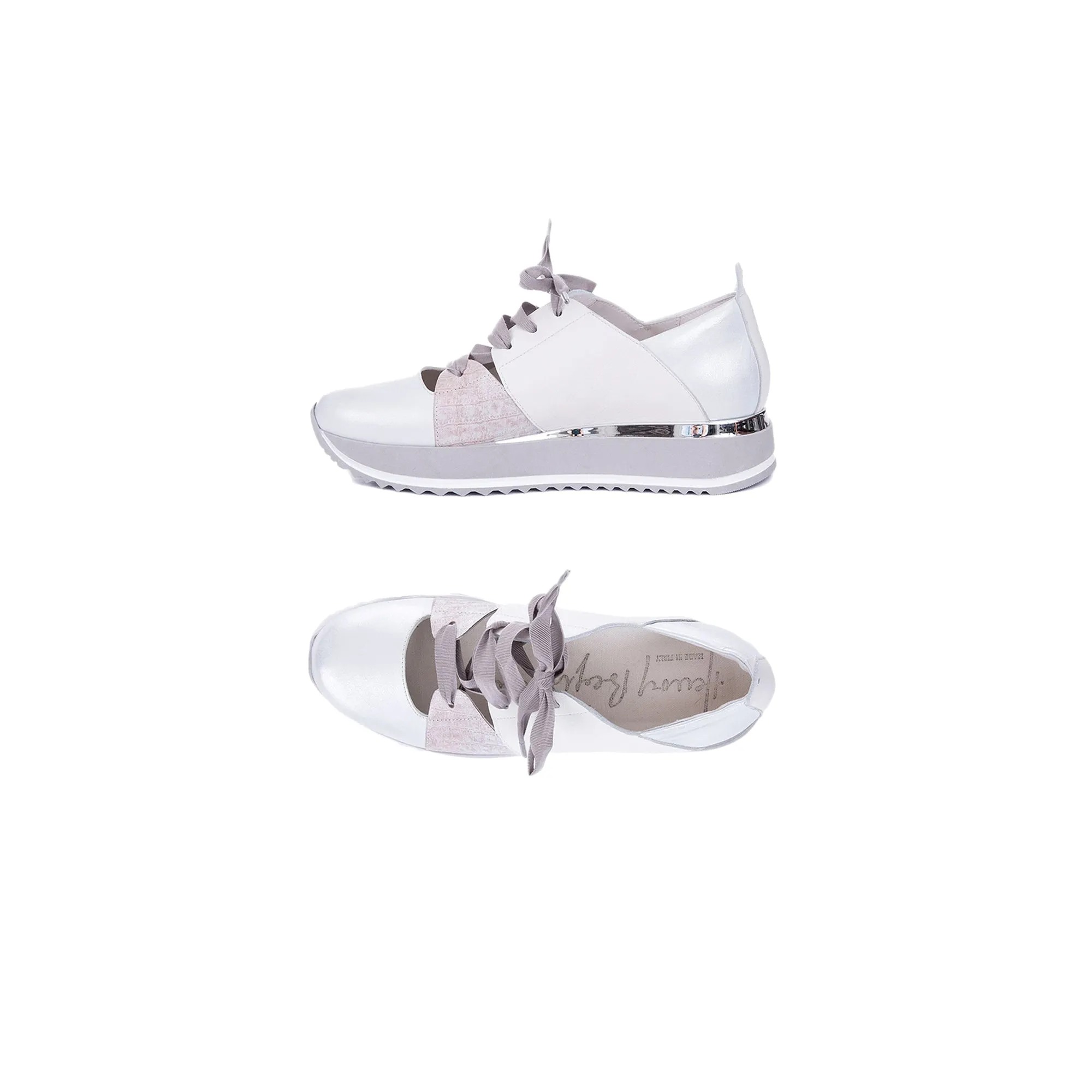 Open-Air Sneaker Metal Sport Cervo Chalk White