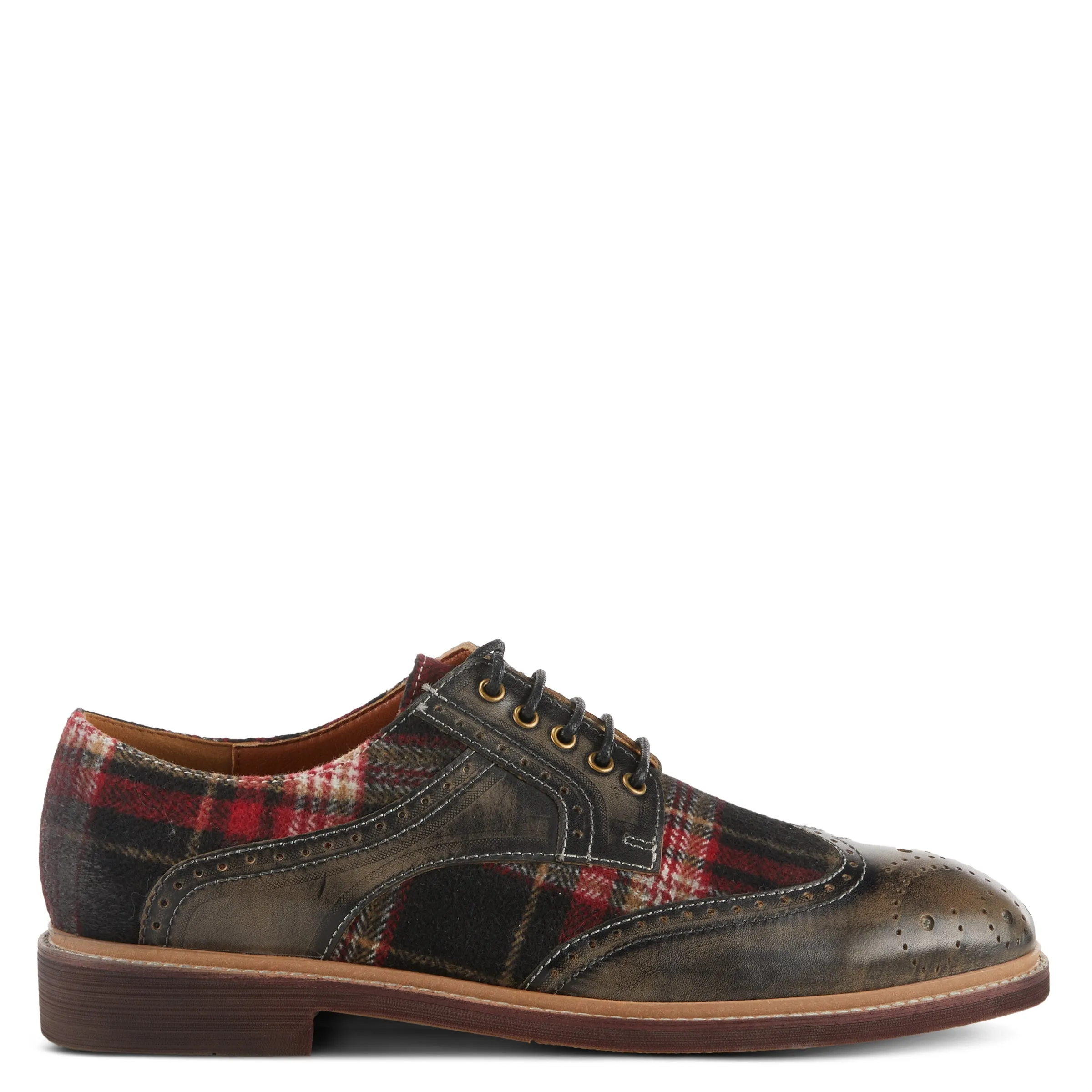 L'ARTISTE MEN THAVO-PLAID OXFORD SHOE