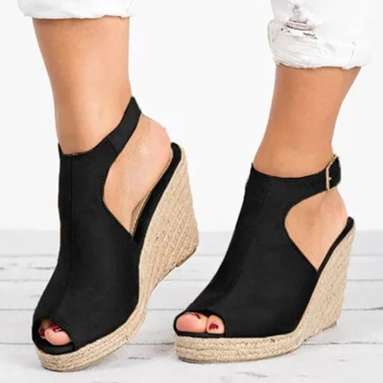 Peep Toe Wedge Sandals