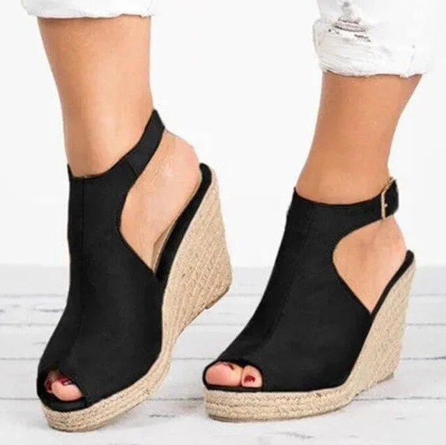 Peep Toe Wedge Sandals