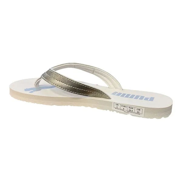 Puma Cozy Flip Stardust women's flip flops 384115 02 white cloud silver