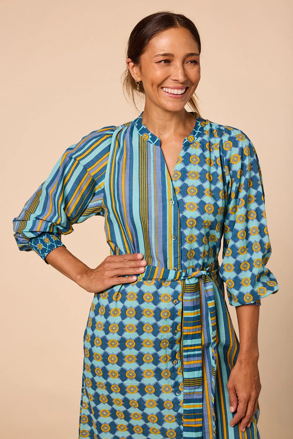 Lottie Billow Sleeve Dress in Ankara