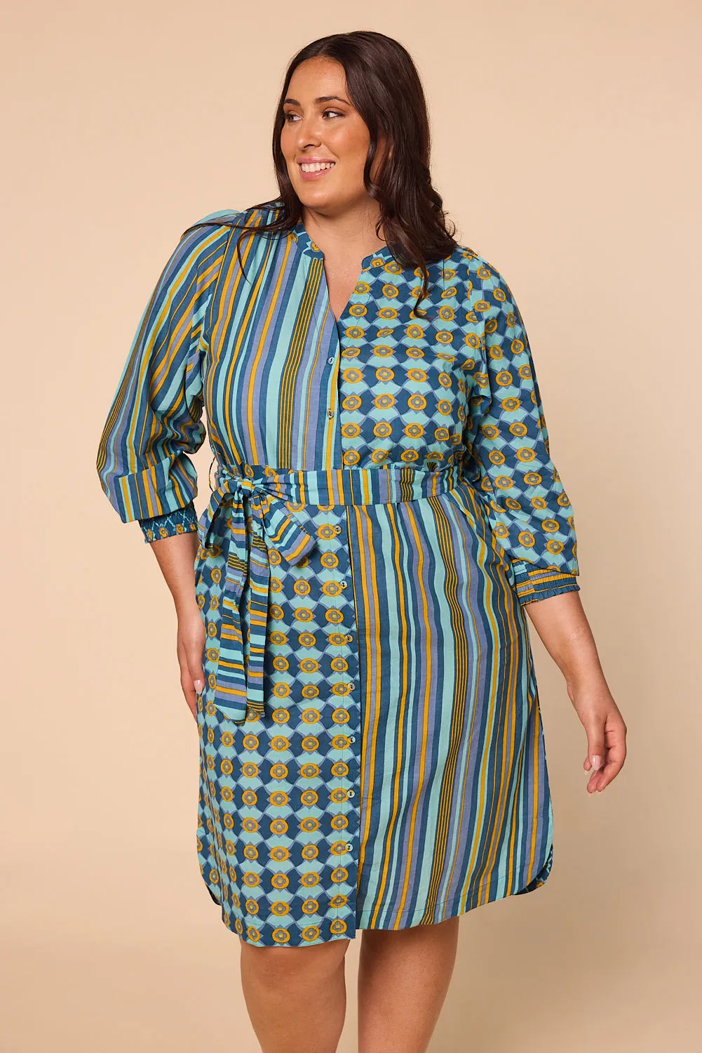 Lottie Billow Sleeve Dress in Ankara