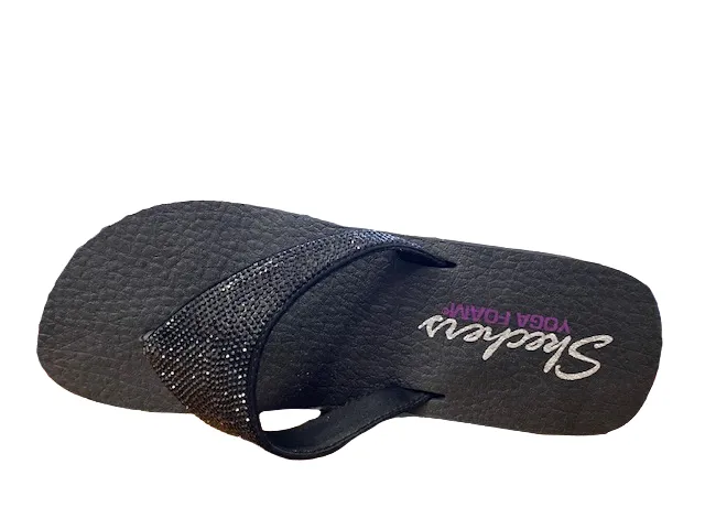 Skechers women's flip flops with wedge Vinyasa Nam On 38644/BBK black