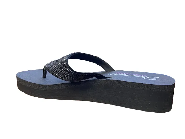 Skechers women's flip flops with wedge Vinyasa Nam On 38644/BBK black