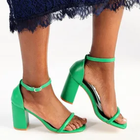 Madison Adriana Block Heel Sandals - Green