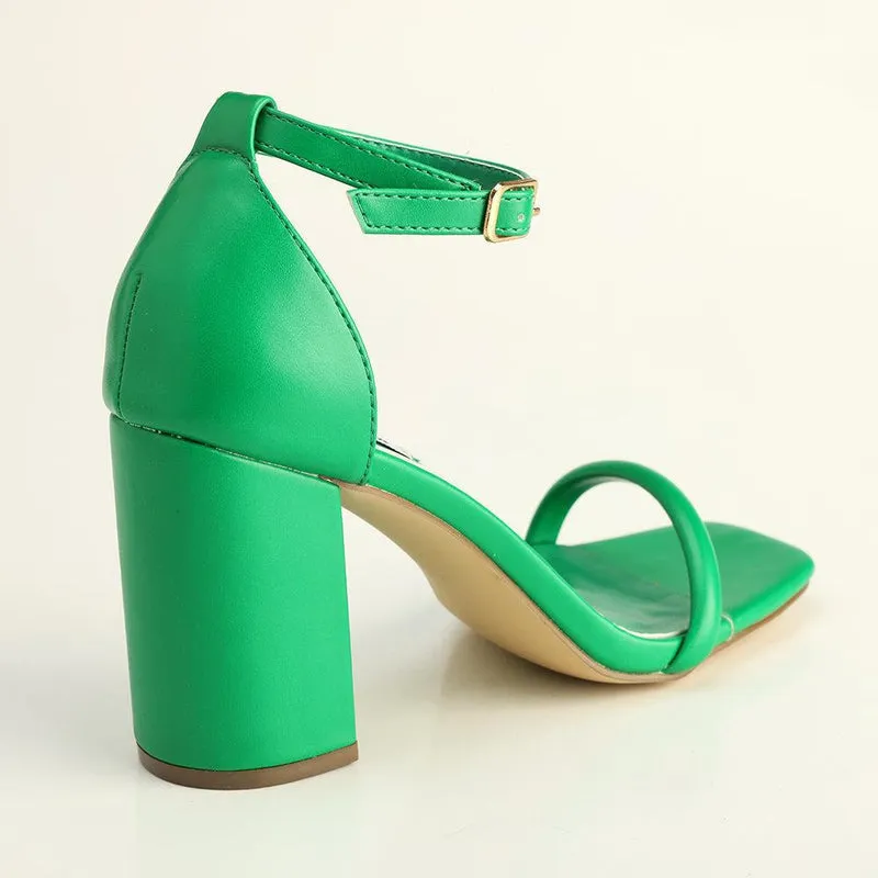 Madison Adriana Block Heel Sandals - Green