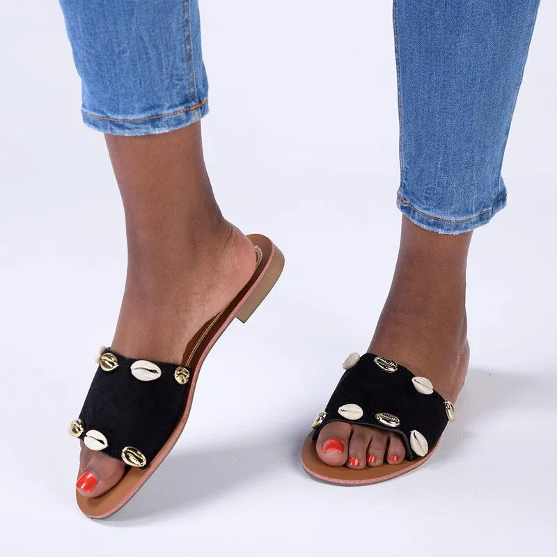 Madison Cassandra Push in Sandals - Black