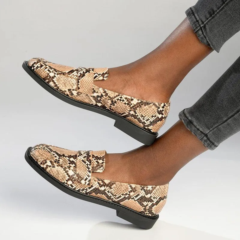 Madison Kim Loafer with Saddle - Snake Multi