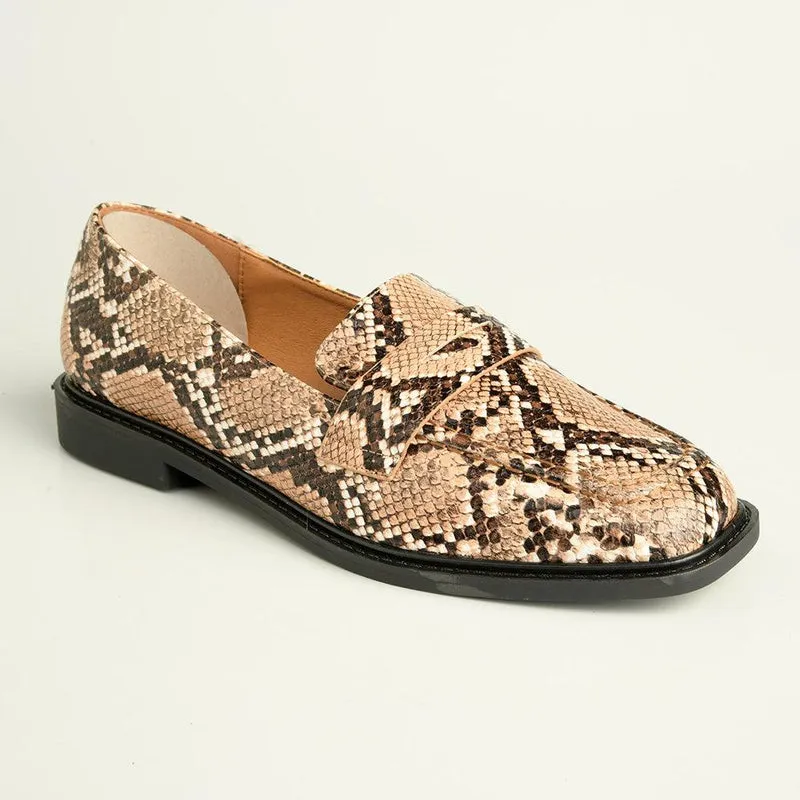 Madison Kim Loafer with Saddle - Snake Multi