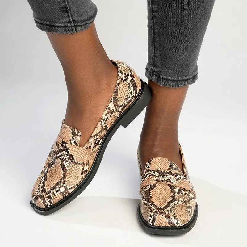 Madison Kim Loafer with Saddle - Snake Multi