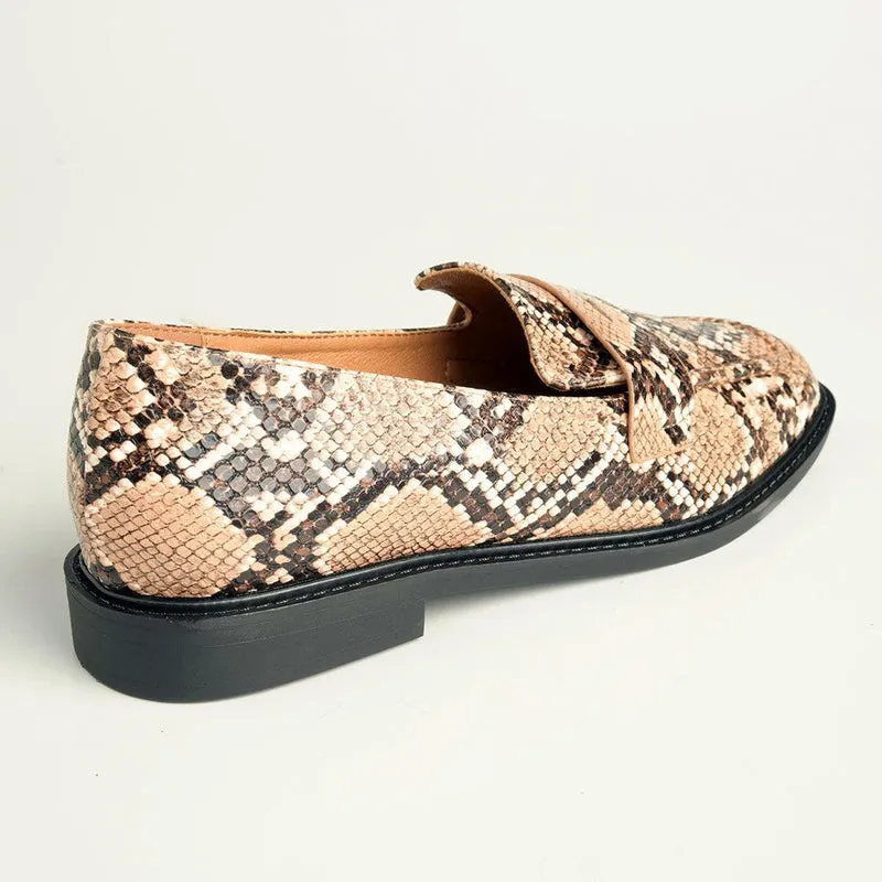 Madison Kim Loafer with Saddle - Snake Multi